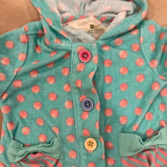 Matilda Jane Size 6-12 months Aqua polka dot swim coverup - Picture 3 of 5